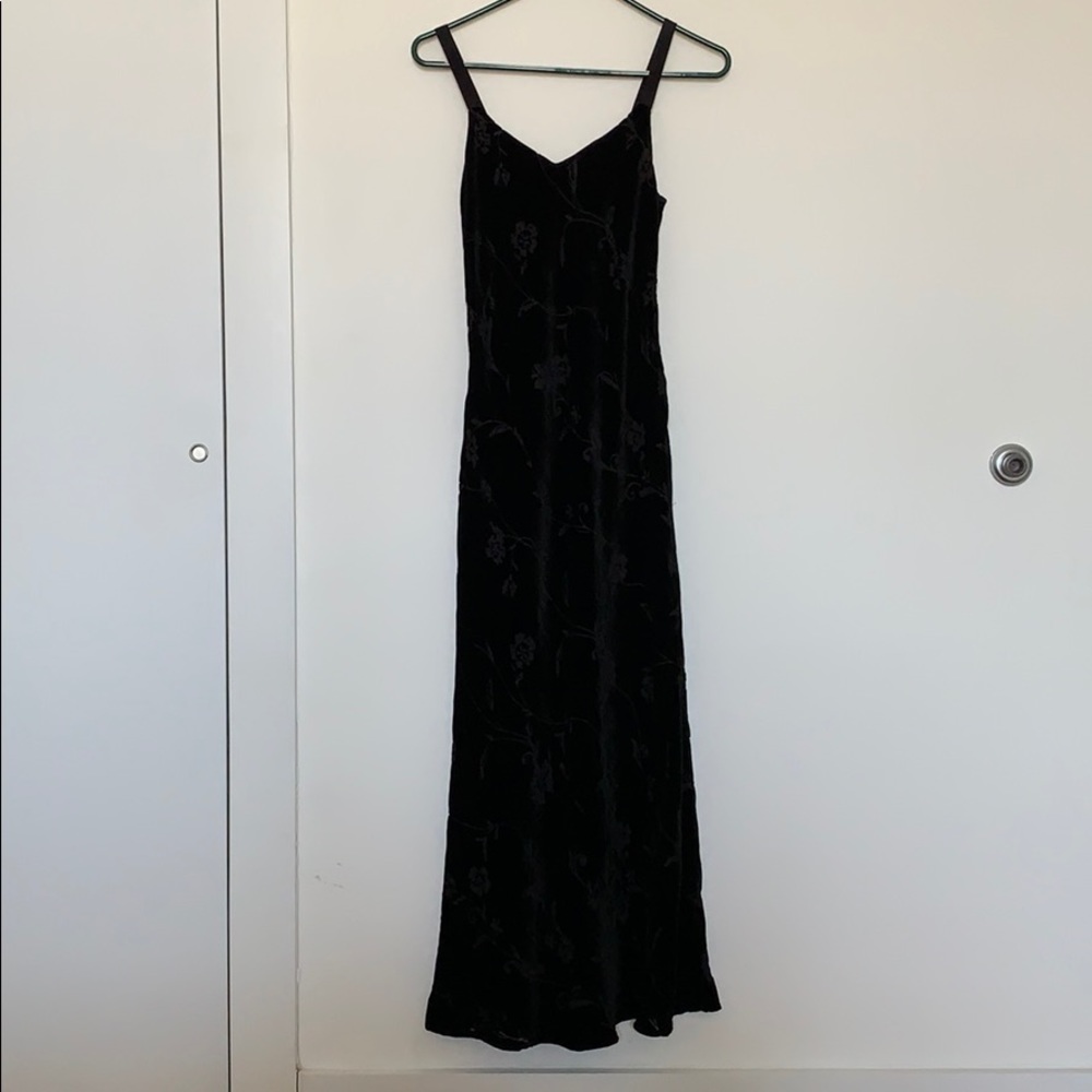 Size 0 Black Maxi Dress with floral detail